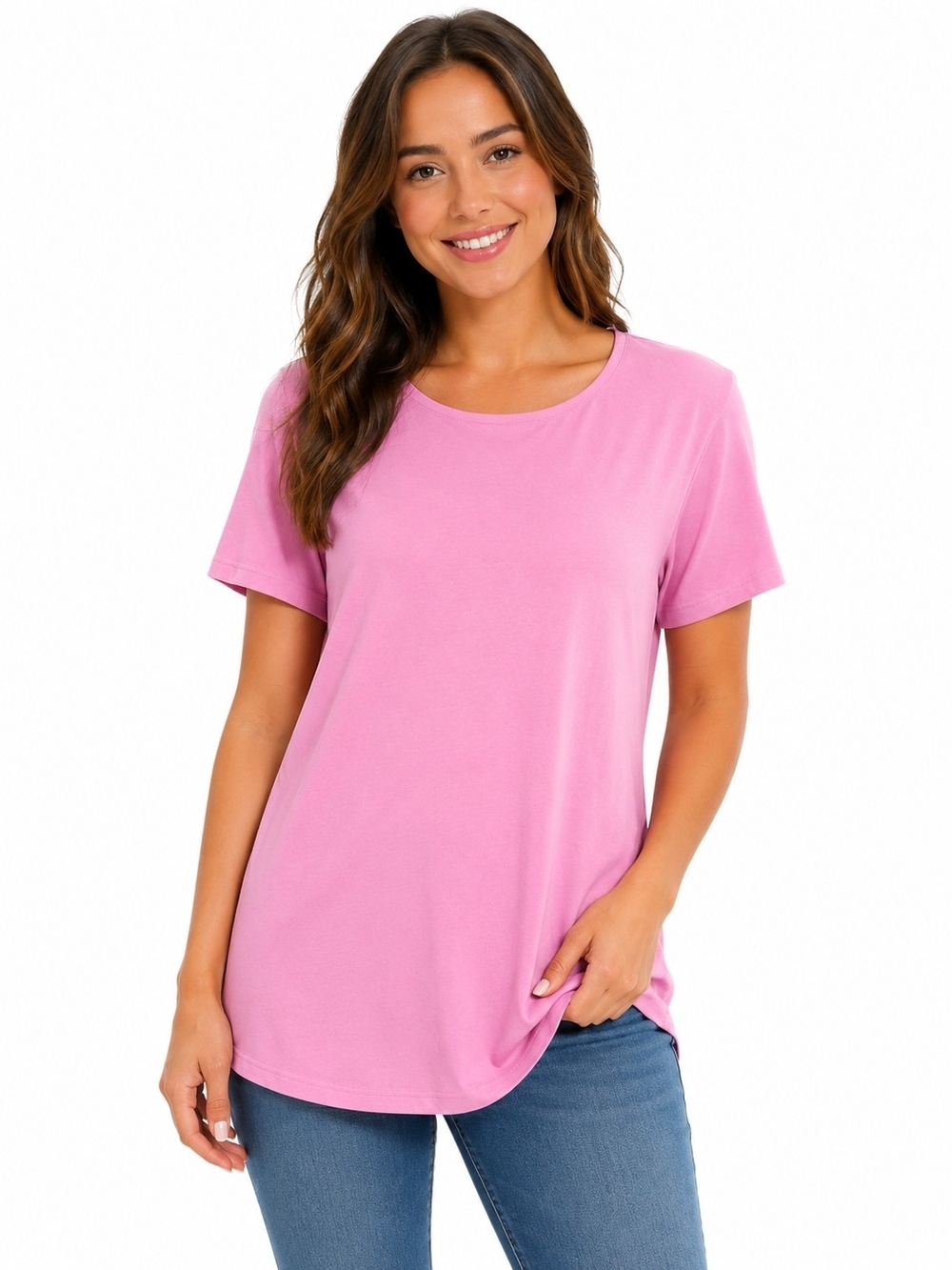 Draper's & Damons Everyday Scoop Neck Short Sleeve Tee - Pink Women's M